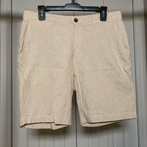 Men’s Goodfellow Linden Short 32W Tan Weaved Slightly Worn and Washed